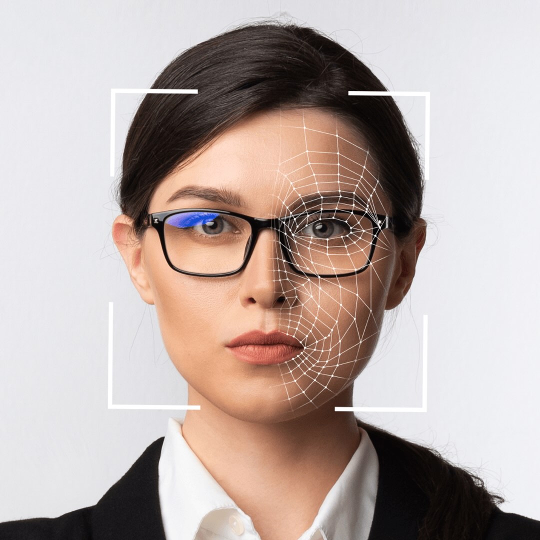 Candidate’s face inside an orange capture frame during a Credibled identity verification live facial capture