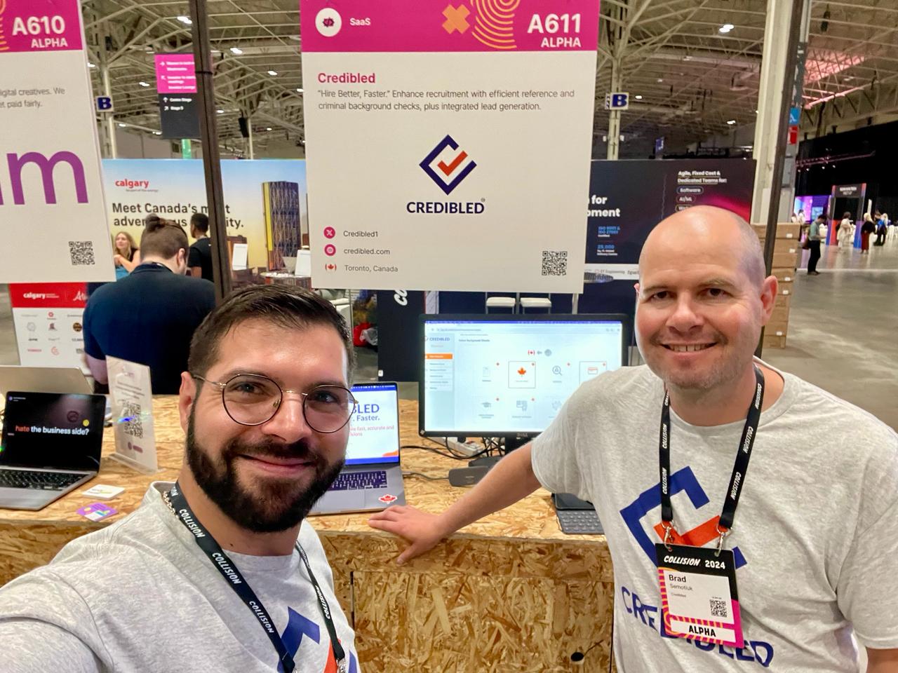 Elvine Assouline and Brad Semotiuk working the Credibled stand